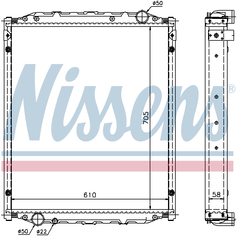 67220 Radiator Nissens Engine Coolant Radiator 67220A - ARKS4Cooling