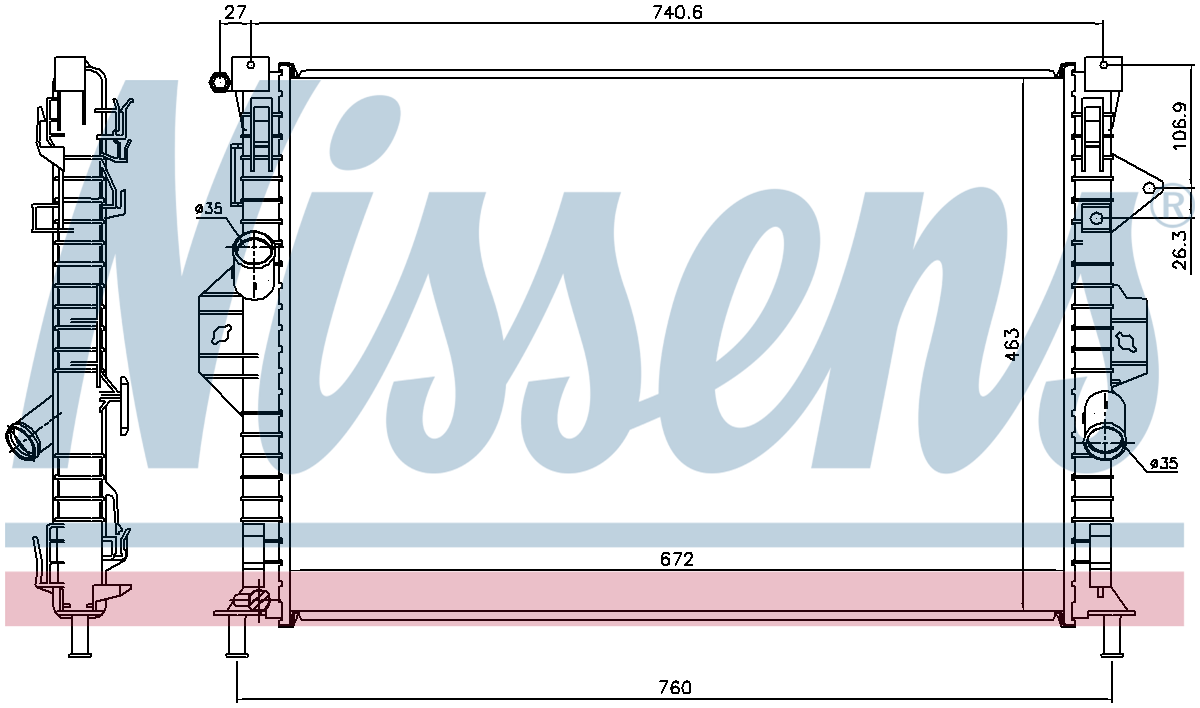 Nissens Engine Coolant Radiator 69253 – ARKS4Cooling.com