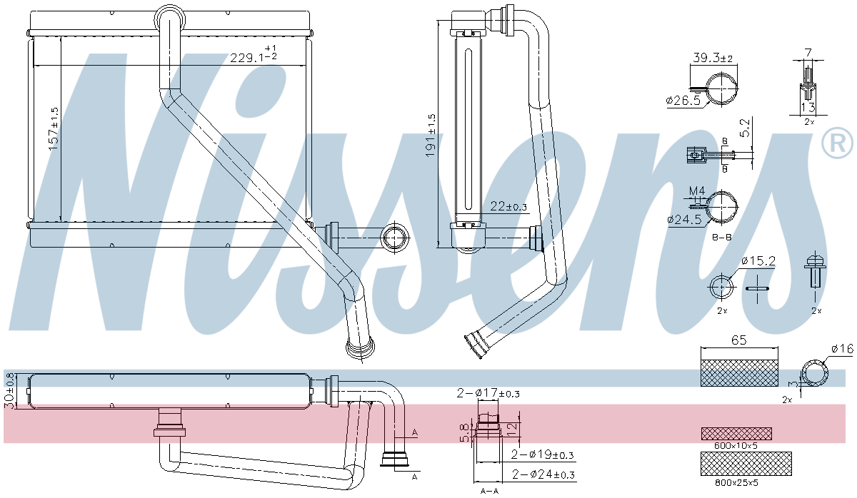 Nissens Cabin Heater Core 707289