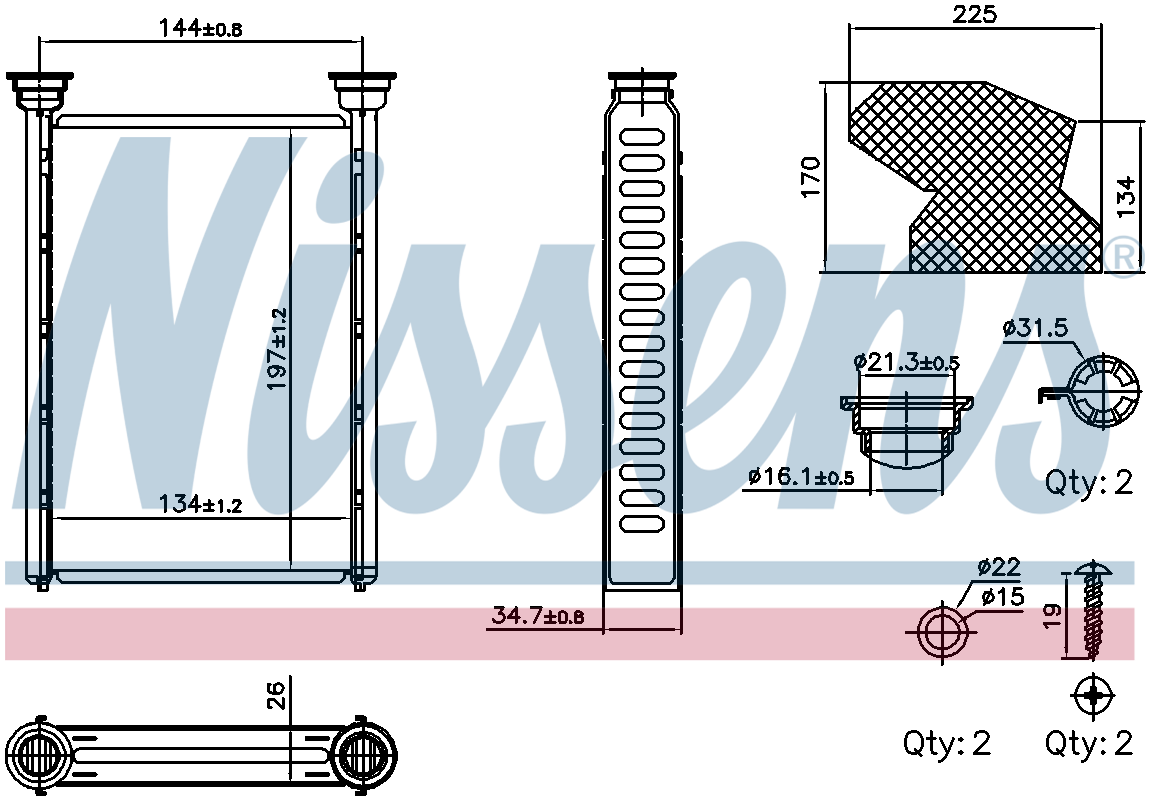 Nissens Cabin Heater Core 707309