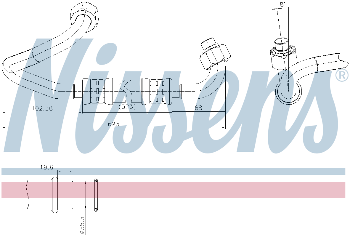 Nissens Aircon Hose/Pipe 848655