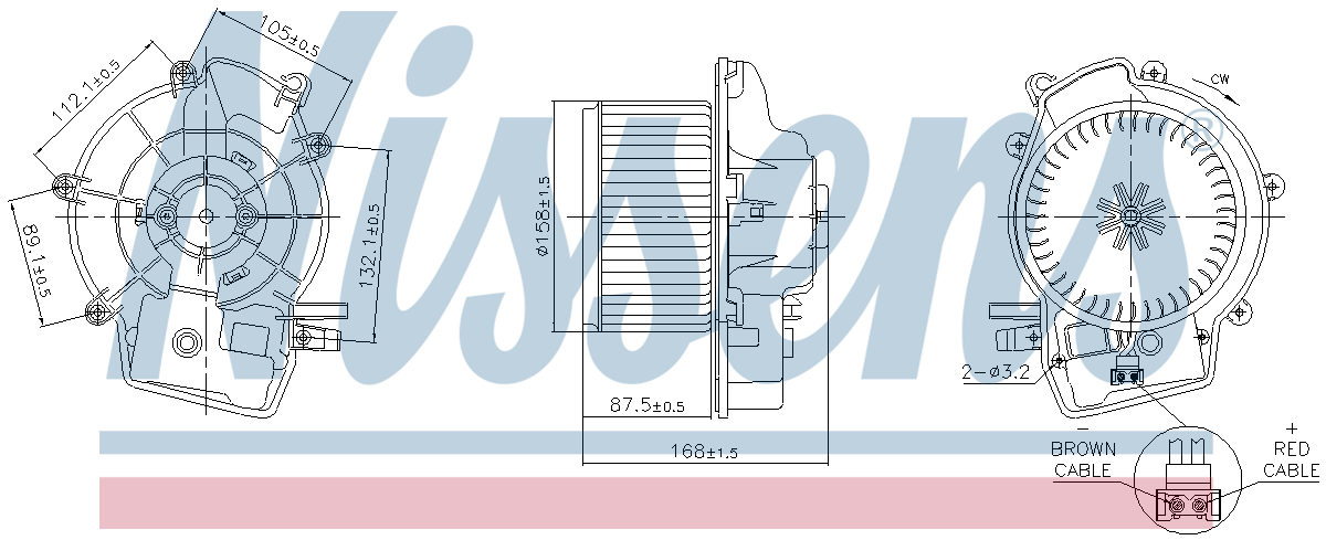 Nissens Cabin Fan Blower Motor 87606 Nissens Cabin Fan Blower Motor 87606