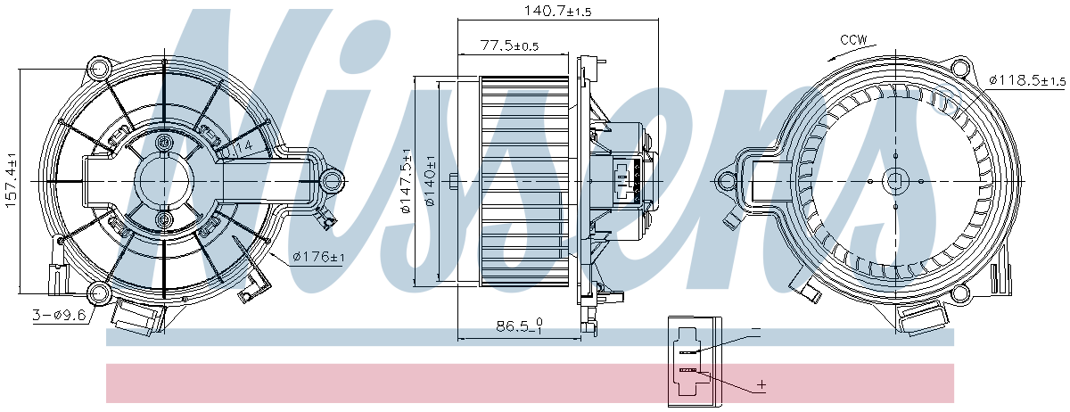 Nissens Cabin Fan Blower Motor 87616 Nissens Cabin Fan Blower Motor 87616