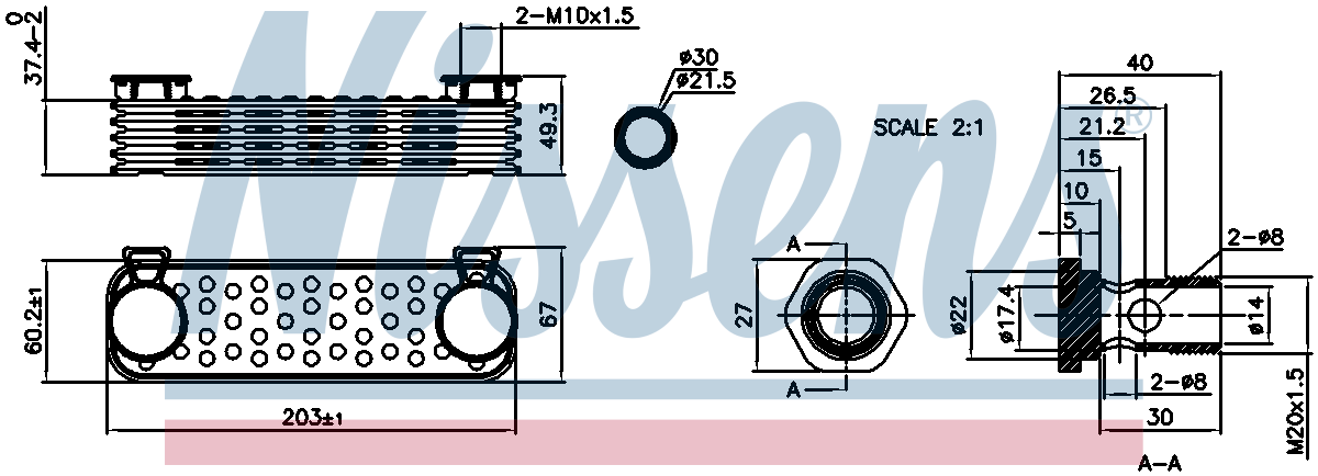 Nissens Engine Oil Cooler 90997 - ARKS4Cooling