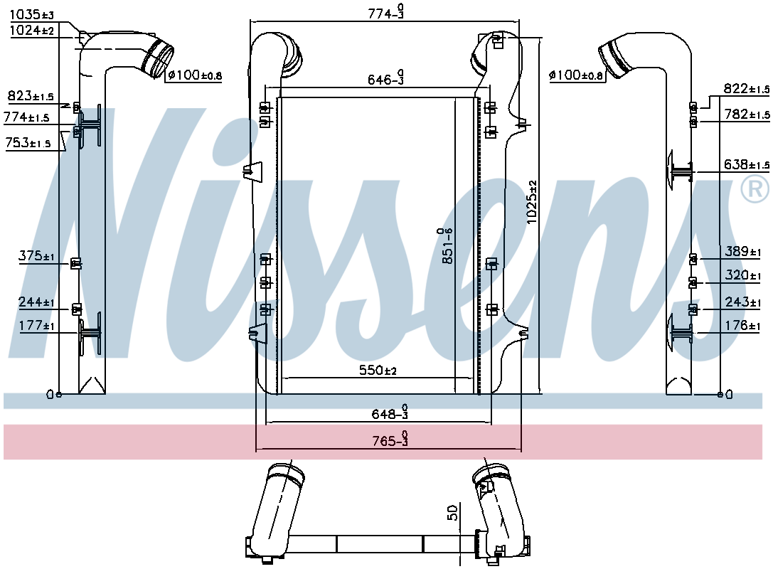 NISSENS Charge Air Intercooler 96975