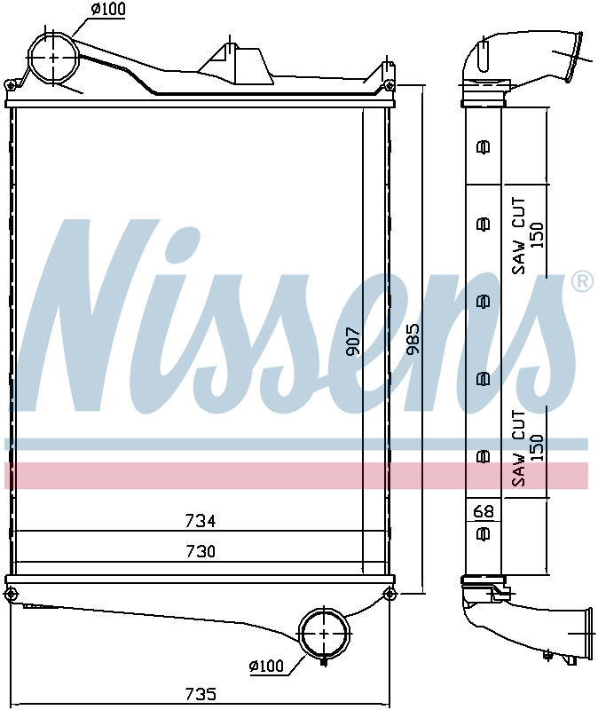 NISSENS Charge Air Intercooler 97006