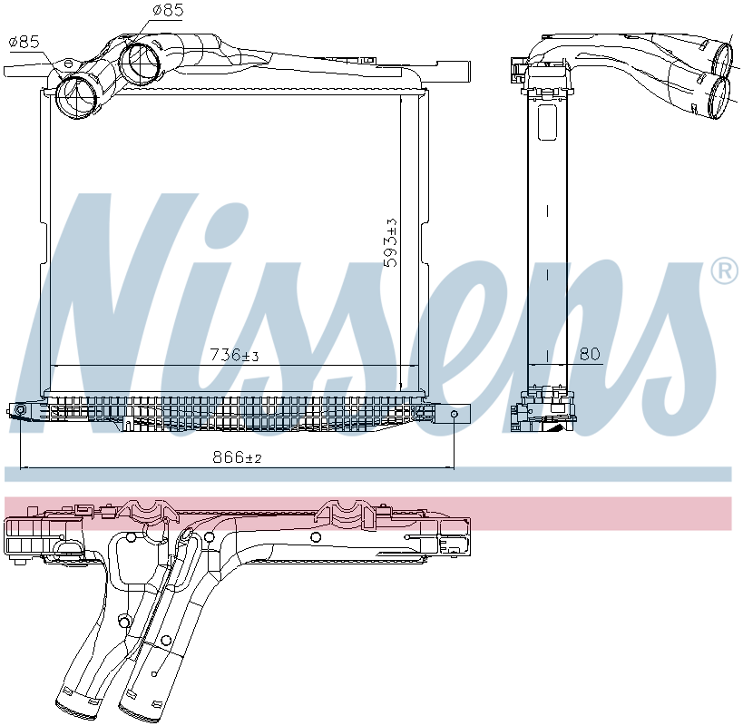 NISSENS Charge Air Intercooler 97069