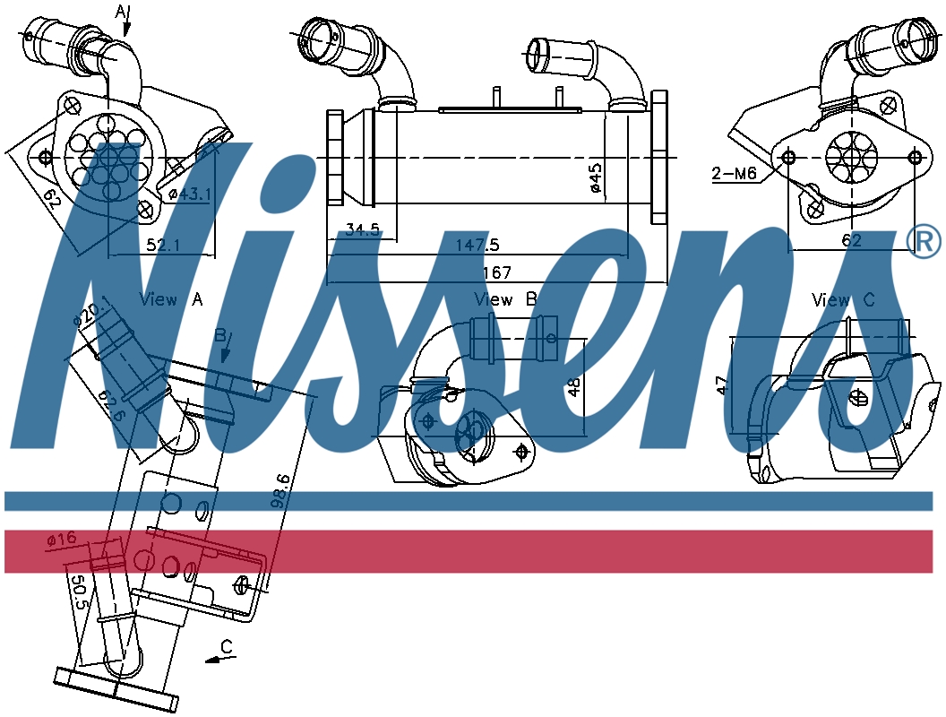 Nissens EGR cooler 989474