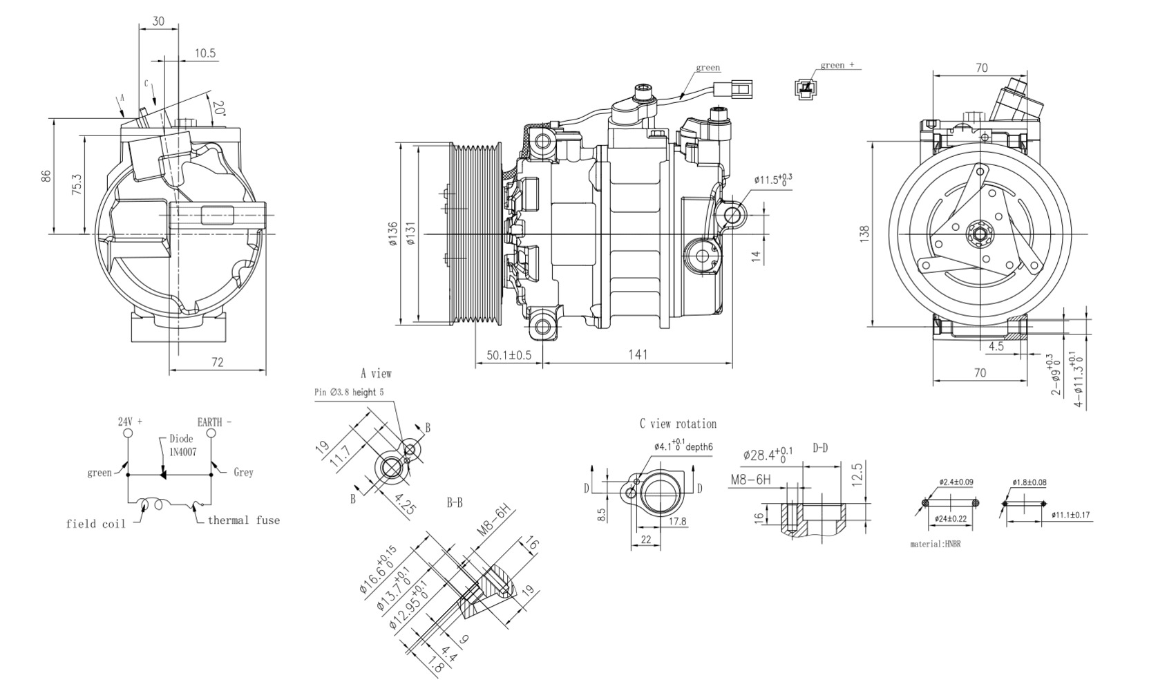 Hella Aircon Compressor 8FK366200-031