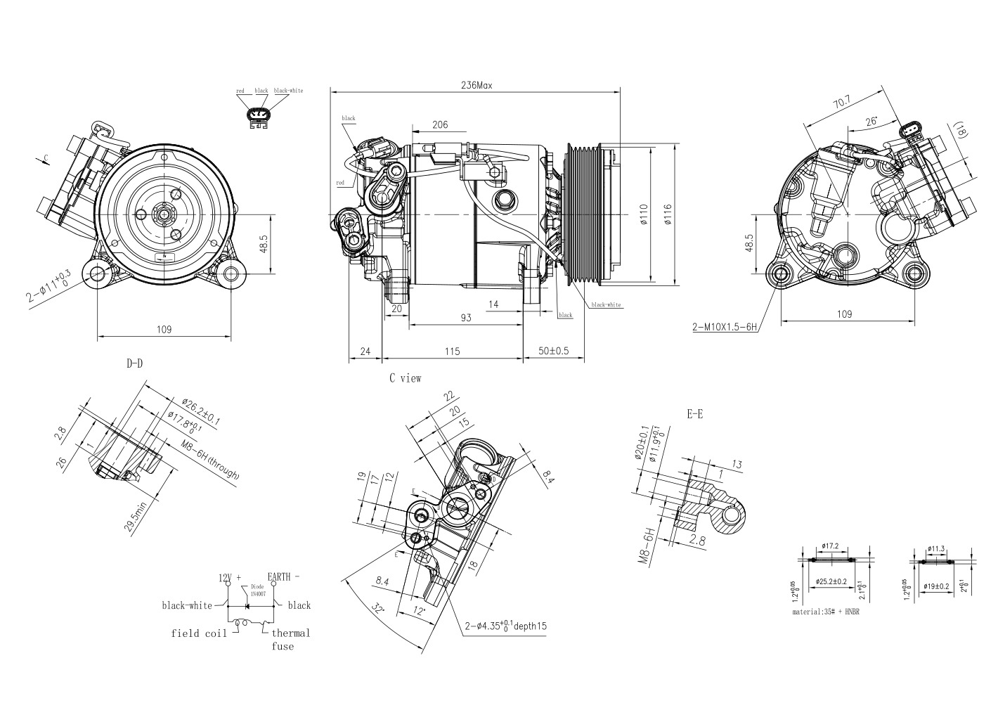 Hella Aircon Compressor 8FK366201-871