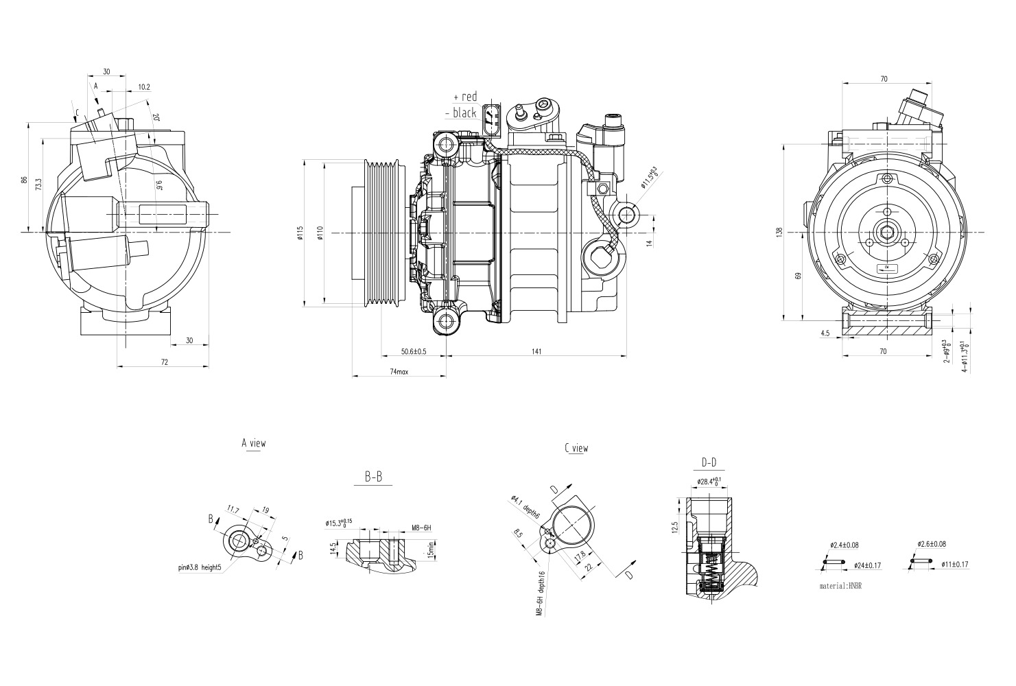 Hella Aircon Compressor 8FK366200-201