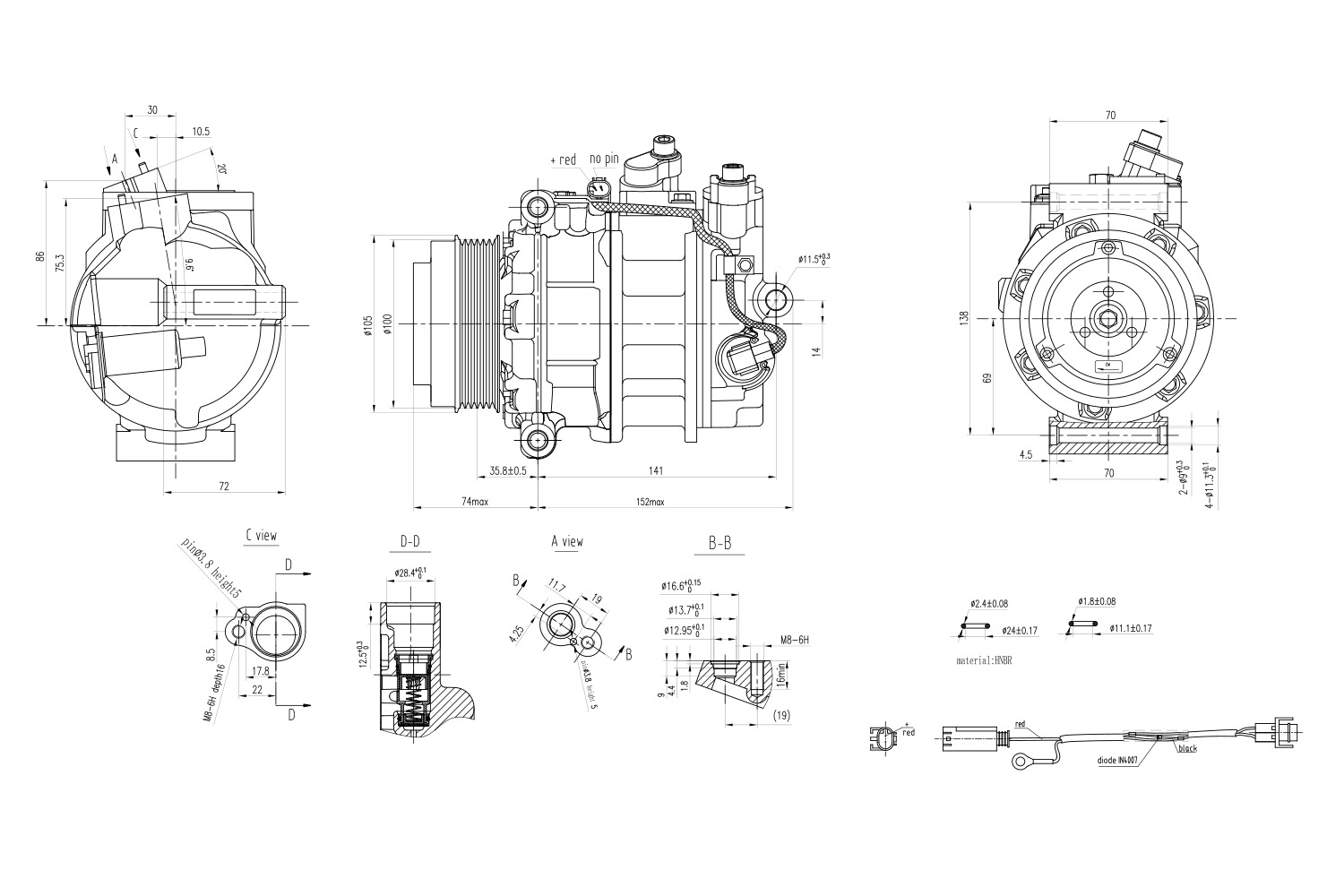 Hella Aircon Compressor 8FK366200-861