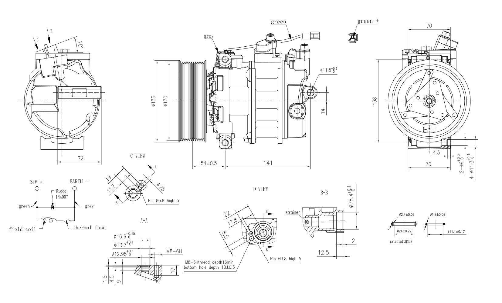 Hella Aircon Compressor 8FK366200-011