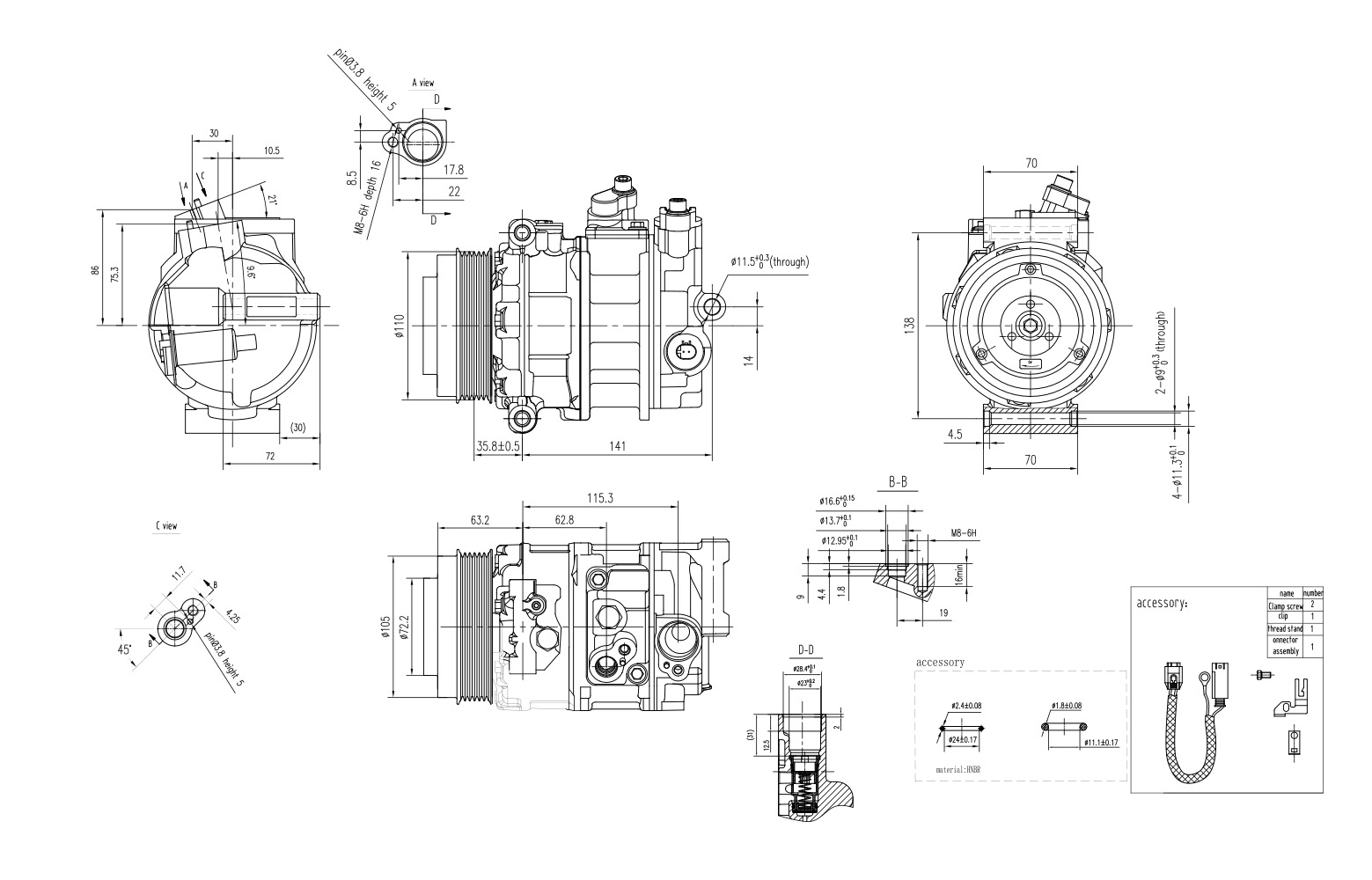 Hella Aircon Compressor 8FK366201-911