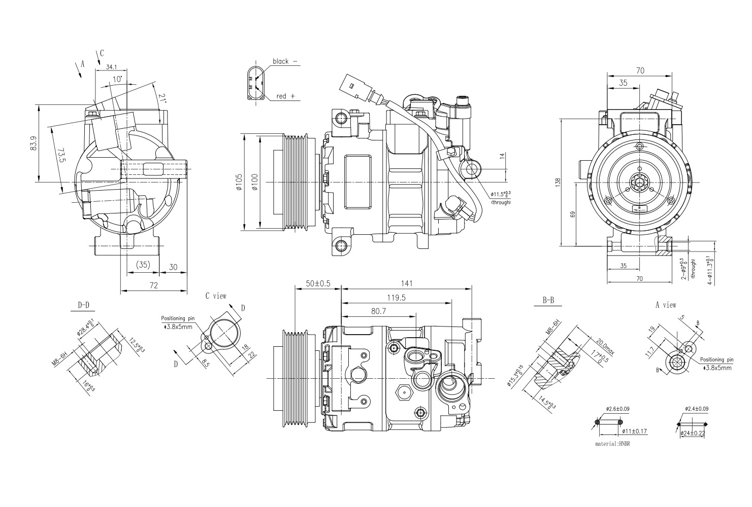 Hella Aircon Compressor 8FK366201-091