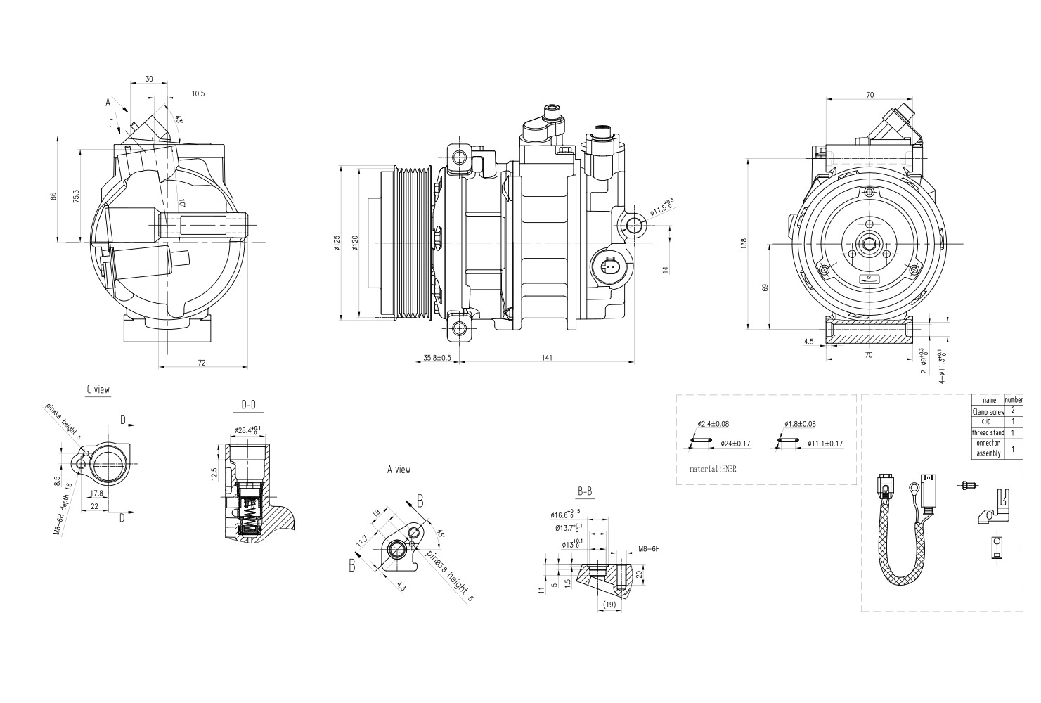 Hella Aircon Compressor 8FK366201-081