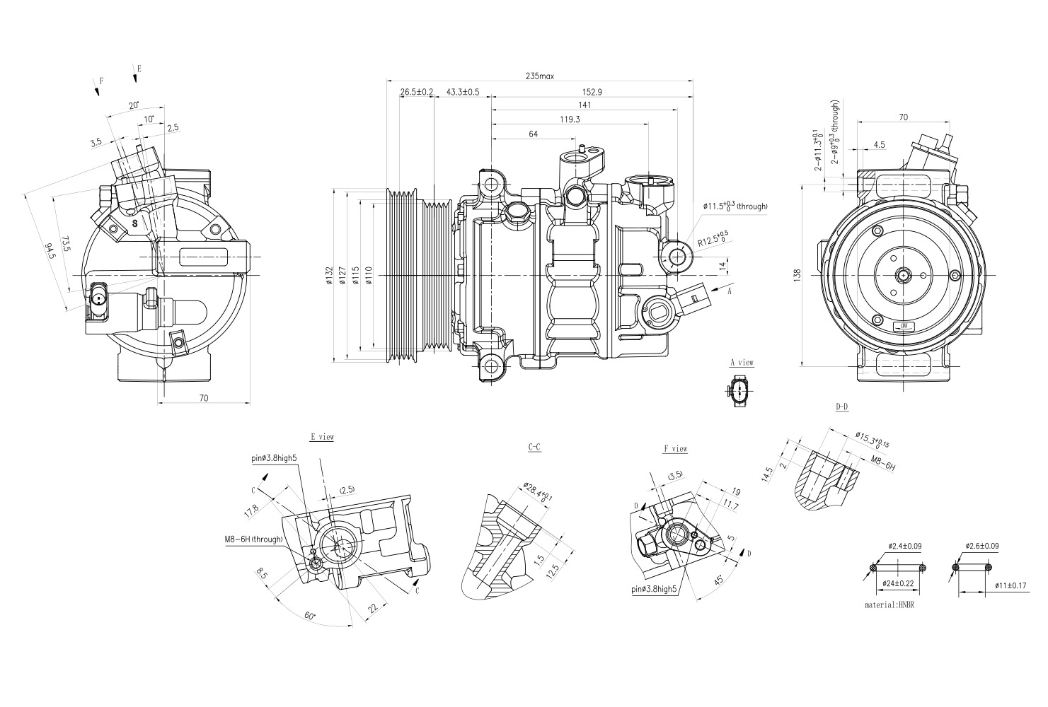 Hella Aircon Compressor 8FK366200-311