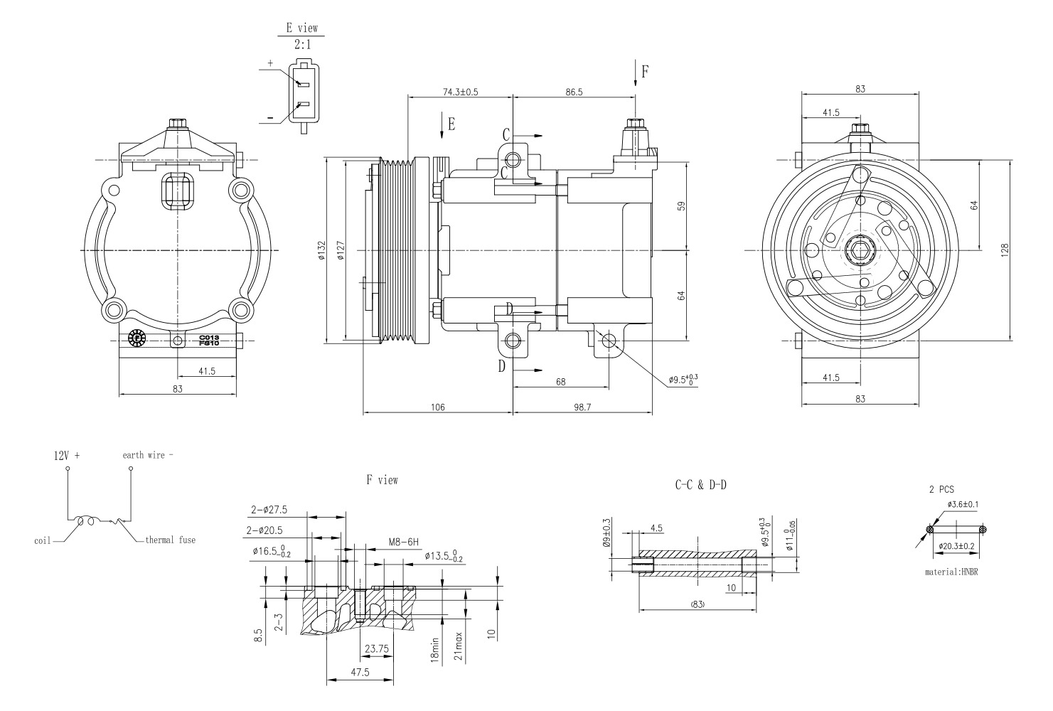 Hella Aircon Compressor 8FK366201-061
