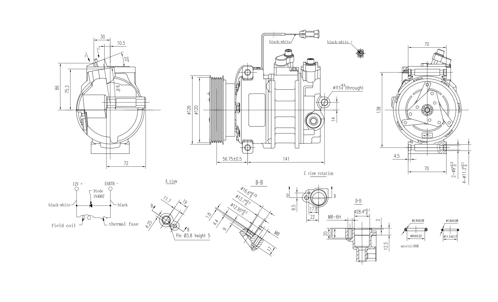 Hella Aircon Compressor 8FK366200-181
