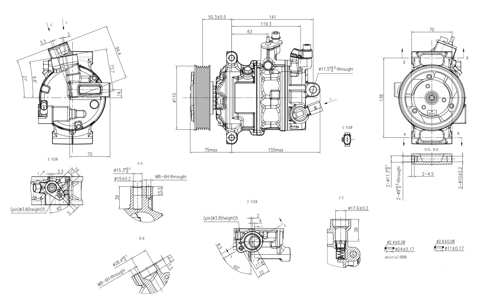 Hella Aircon Compressor 8FK366200-491
