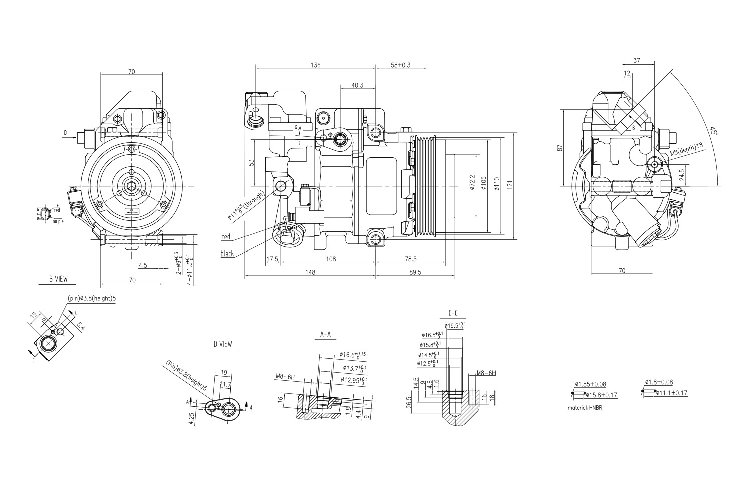 Hella Aircon Compressor 8FK366200-971