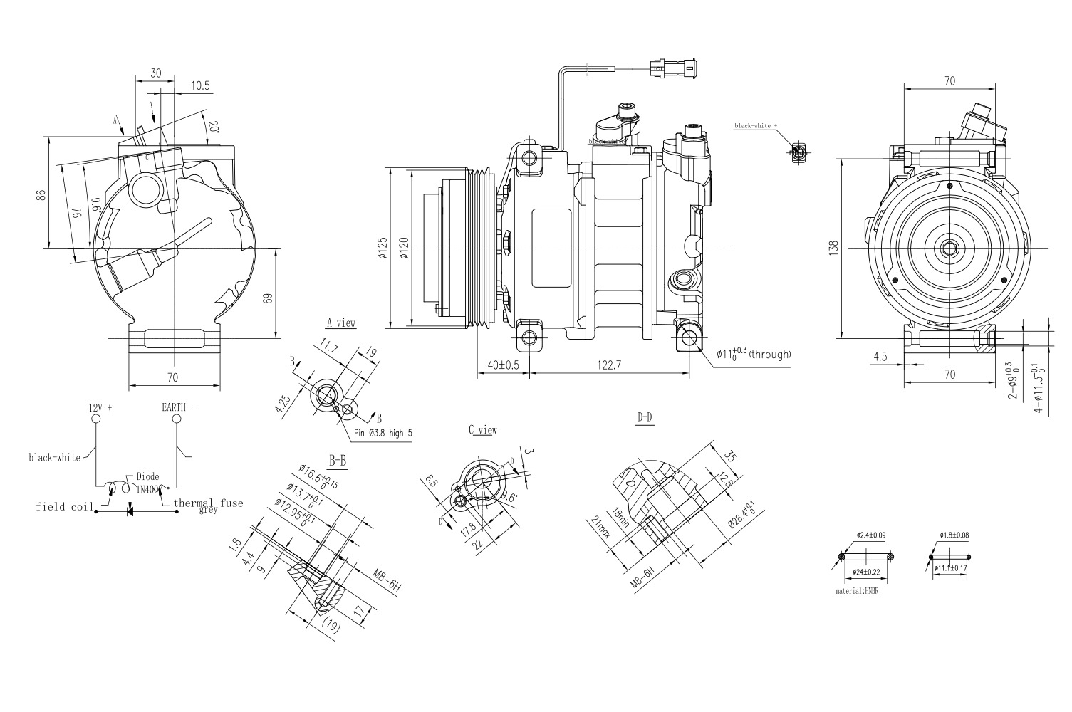 Hella Aircon Compressor 8FK366200-141