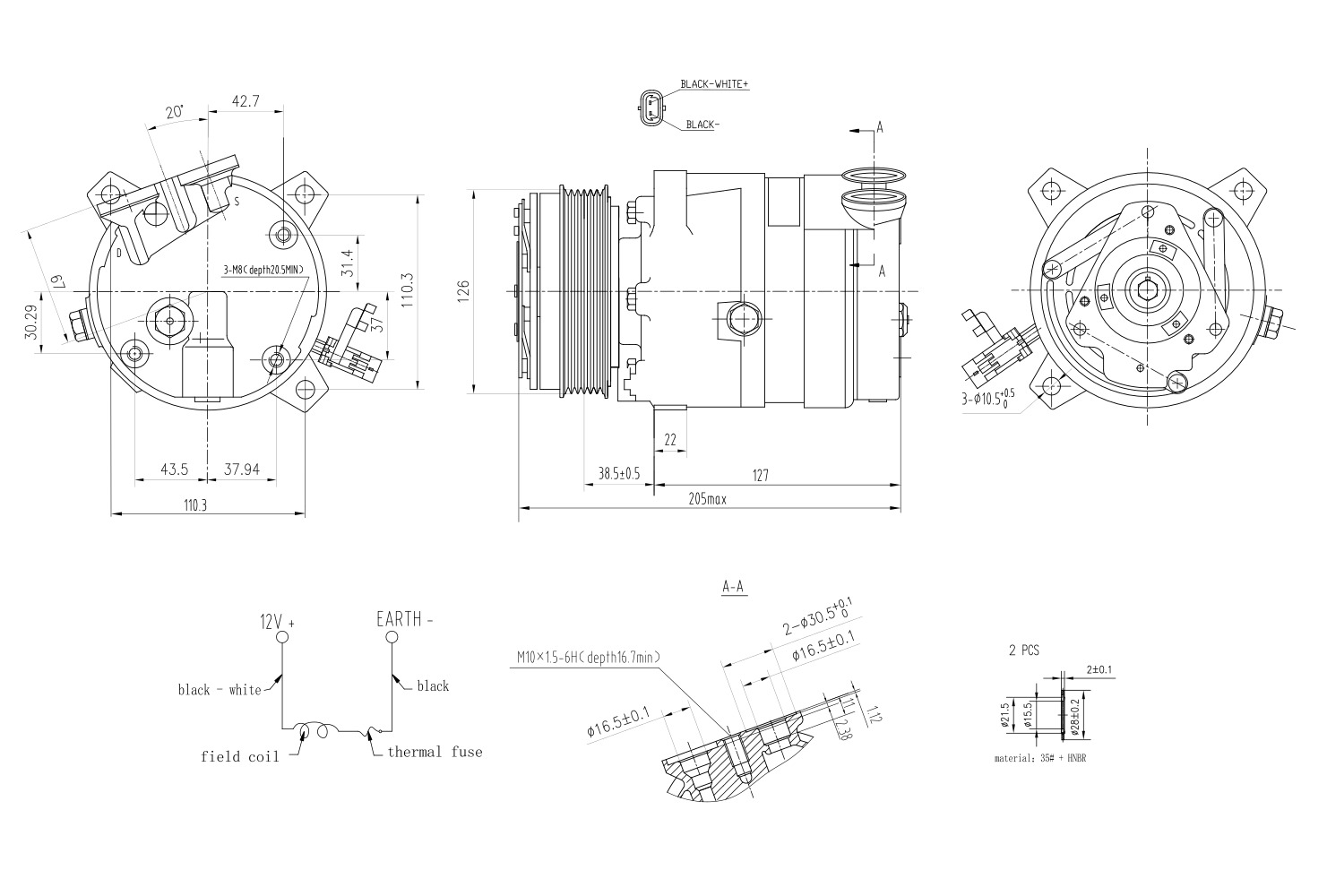 Hella Aircon Compressor 8FK366200-931