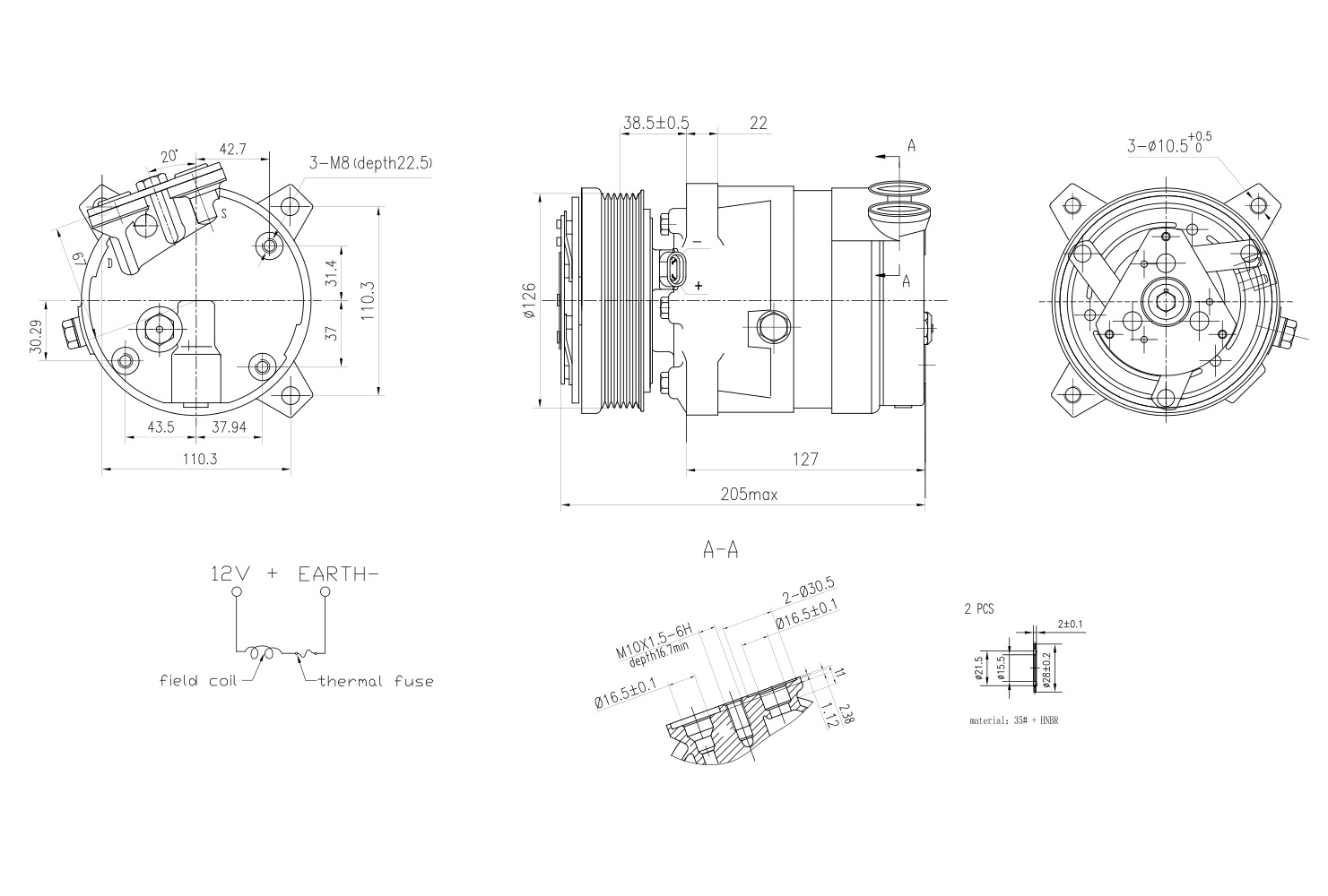 Hella Aircon Compressor 8FK366201-021