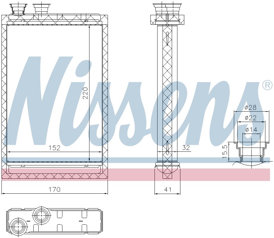 AVA Cabin Heater Core BW6666