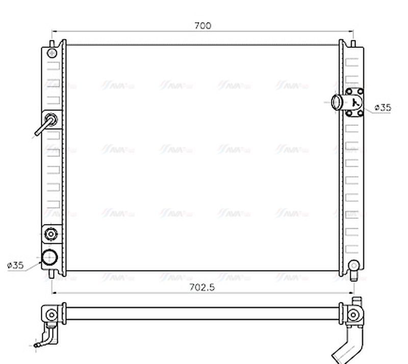 AVA Coolant Radiator DN2482