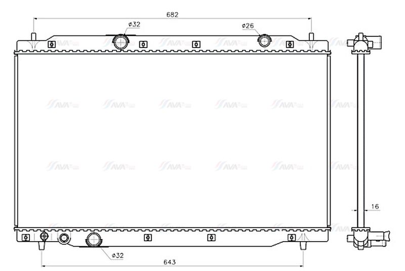 AVA Coolant Radiator HD2341