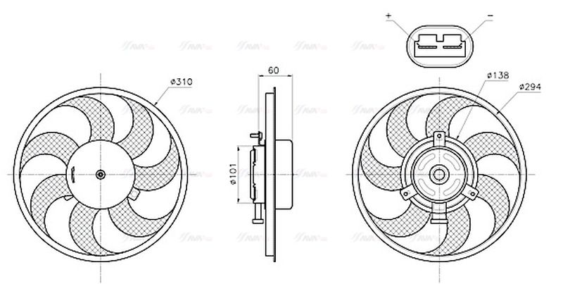 AVA Radiator Cooling Fan MS7782