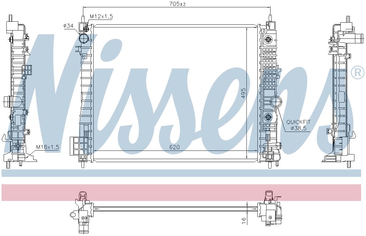 AVA Coolant Radiator OL2754