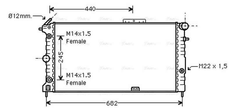 AVA Coolant Radiator OLA2136