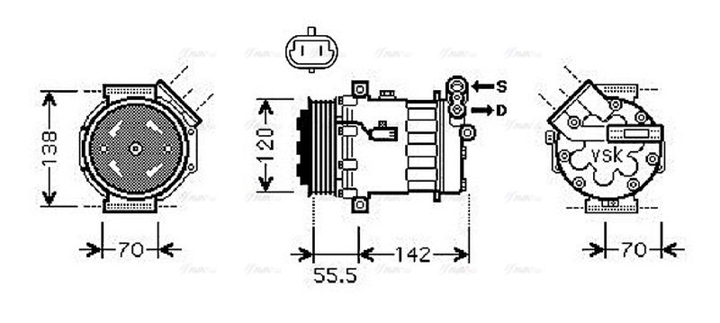 AVA Aircon Compressor OLK586