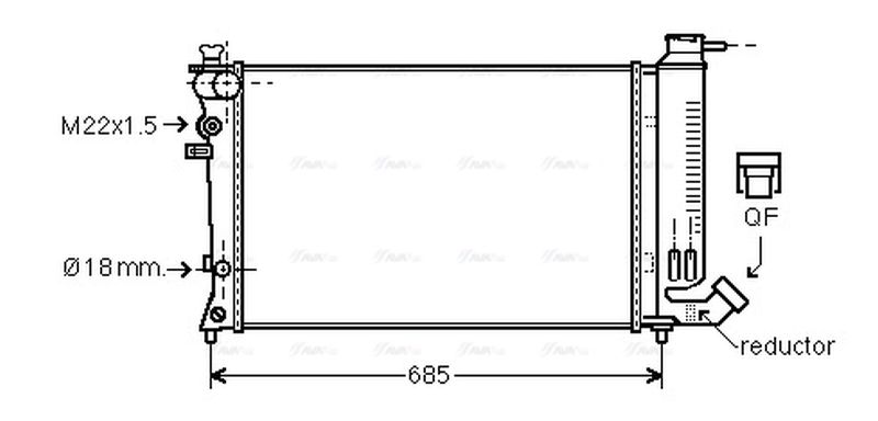 AVA Coolant Radiator PE2140