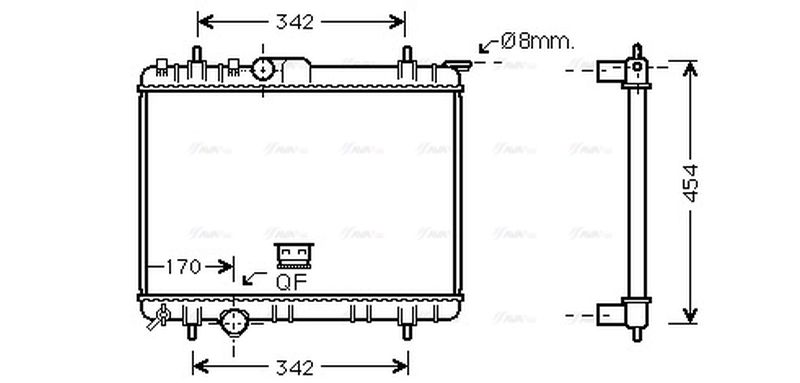 AVA Coolant Radiator PEA2210