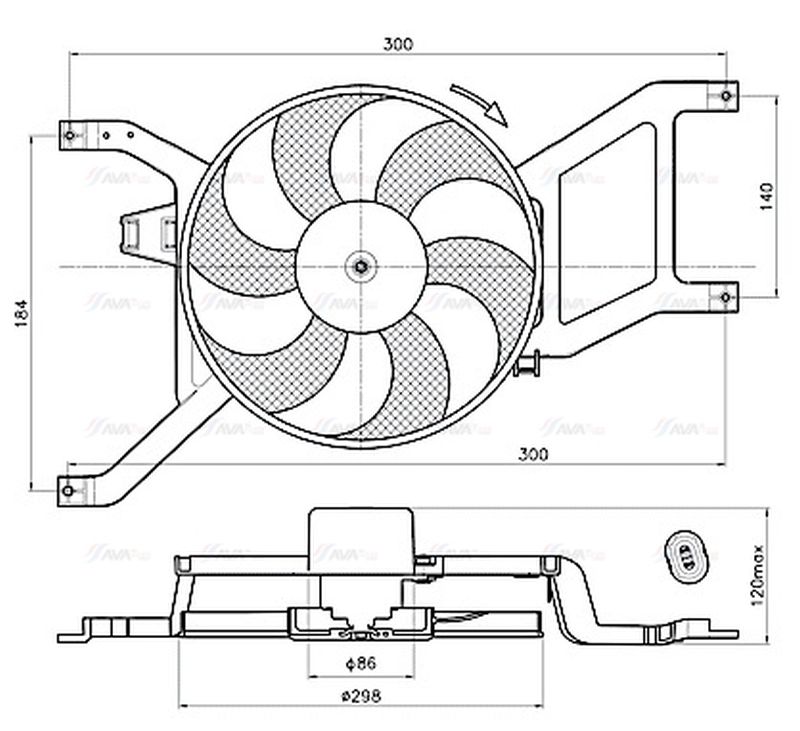 AVA Radiator Cooling Fan RT7685