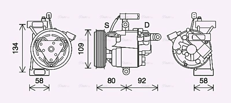 AVA Aircon Compressor TOAK734