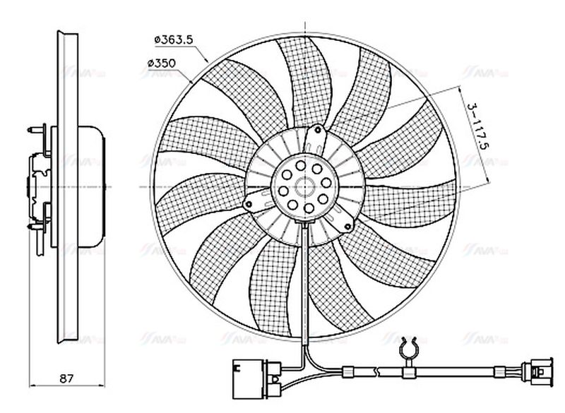 AVA Radiator Cooling Fan VN7442