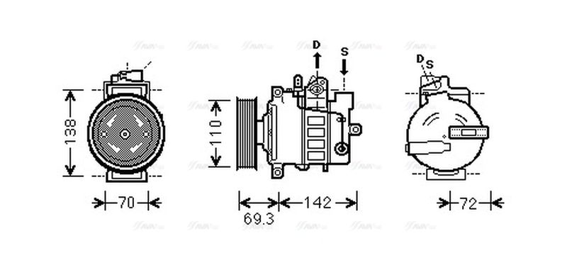 AVA Aircon Compressor VNK318
