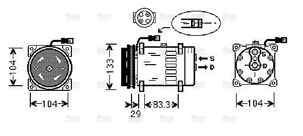 AVA Aircon Compressor DFAK026