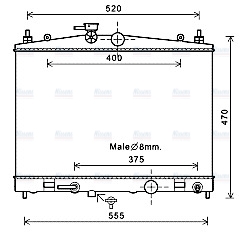 AVA Coolant Radiator DN2376