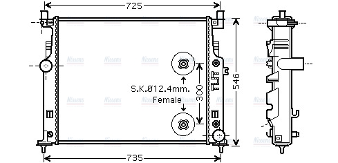 AVA Coolant Radiator MS2458