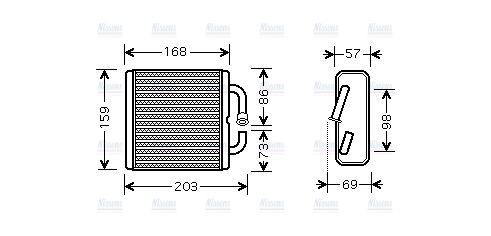 AVA Cabin Heater Core MZ6144
