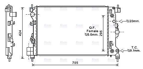 AVA Coolant Radiator OL2667