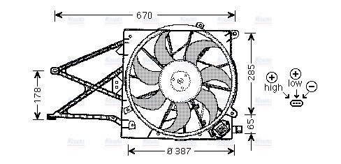 AVA Radiator Cooling Fan OL7509