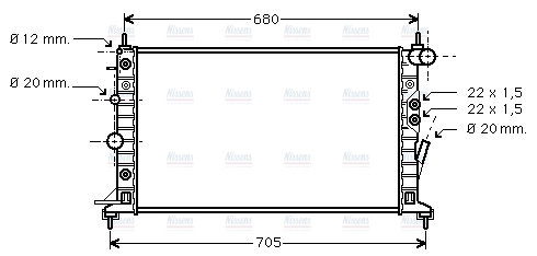 AVA Coolant Radiator OLA2222