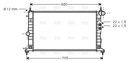 AVA Coolant Radiator OLA2244