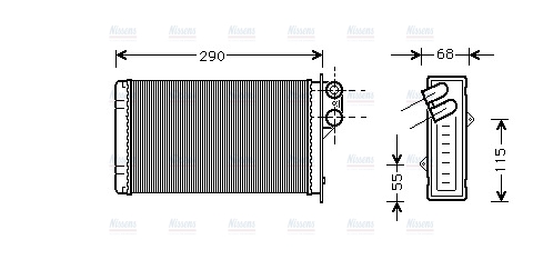 AVA Cabin Heater Core PE6100